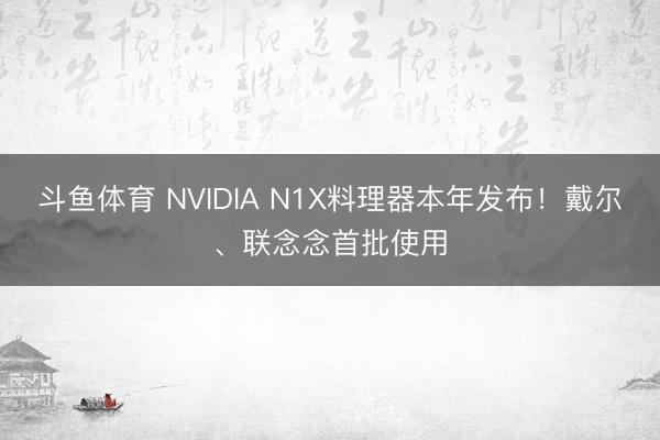 斗鱼体育 NVIDIA N1X料理器本年发布！戴尔、联念念首批使用