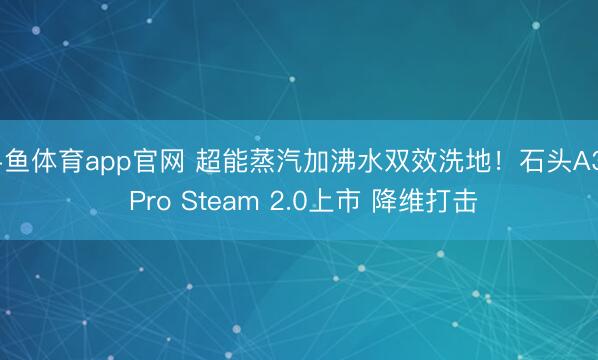 斗鱼体育app官网 超能蒸汽加沸水双效洗地!石头A30 Pro Steam 2.0上市 降维打击