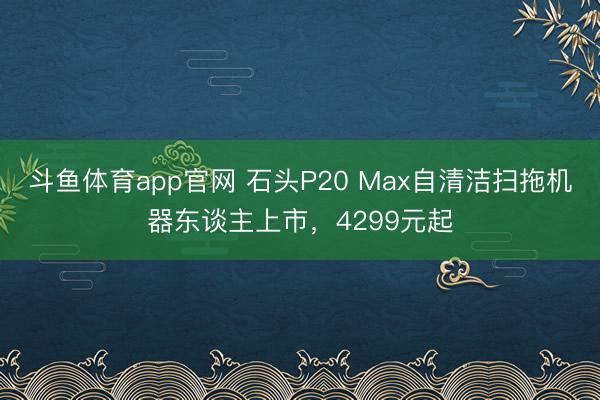 斗鱼体育app官网 石头P20 Max自清洁扫拖机器东谈主上市，4299元起