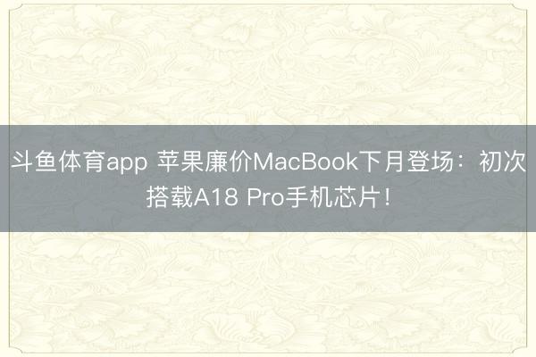 斗鱼体育app 苹果廉价MacBook下月登场：初次搭载A18 Pro手机芯片！