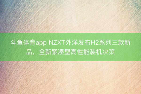 斗鱼体育app NZXT外洋发布H2系列三款新品，全新紧凑型高性能装机决策