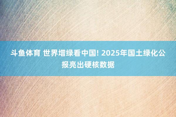 斗鱼体育 世界增绿看中国! 2025年国土绿化公报亮出硬核数据