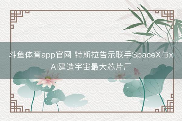 斗鱼体育app官网 特斯拉告示联手SpaceX与xAI建造宇宙最大芯片厂