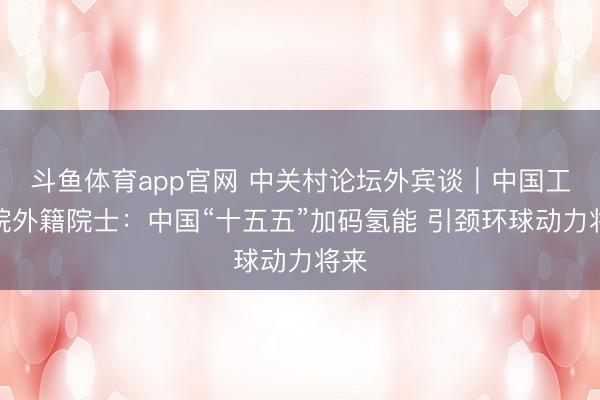 斗鱼体育app官网 中关村论坛外宾谈|中国工程院外籍院士:中国“十五五”加码氢能 引颈环球动力将来