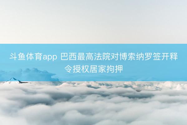 斗鱼体育app 巴西最高法院对博索纳罗签开释令授权居家拘押