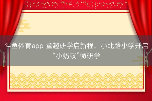斗鱼体育app 童趣研学启新程，小北路小学开启“小蚂蚁”微研学