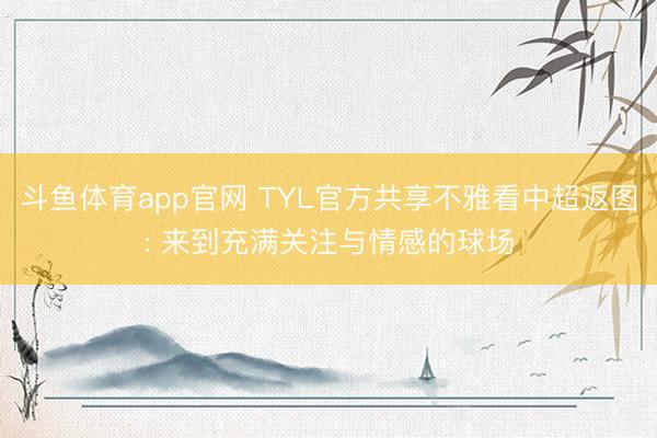 斗鱼体育app官网 TYL官方共享不雅看中超返图: 来到充满关注与情感的球场