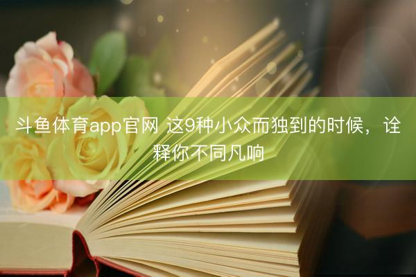 斗鱼体育app官网 这9种小众而独到的时候，诠释你不同凡响