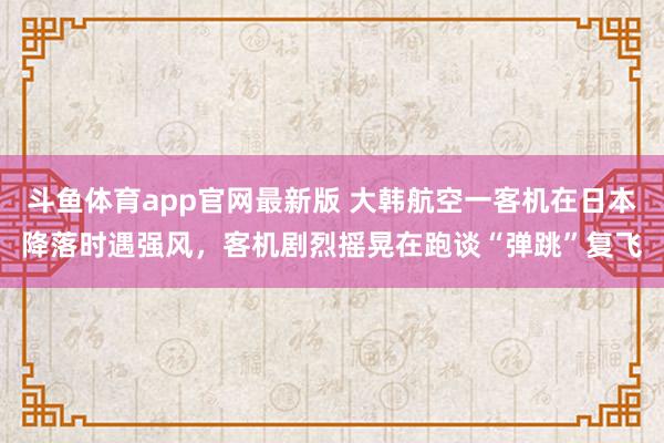 斗鱼体育app官网最新版 大韩航空一客机在日本降落时遇强风,客机剧烈摇晃在跑谈“弹跳”复飞