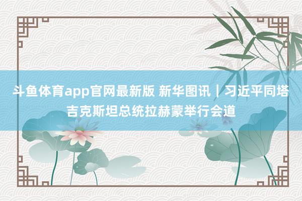 斗鱼体育app官网最新版 新华图讯｜习近平同塔吉克斯坦总统拉赫蒙举行会道
