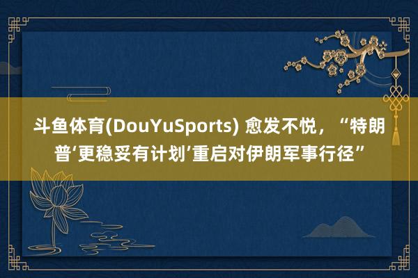 斗鱼体育(DouYuSports) 愈发不悦，“特朗普‘更稳妥有计划’重启对伊朗军事行径”