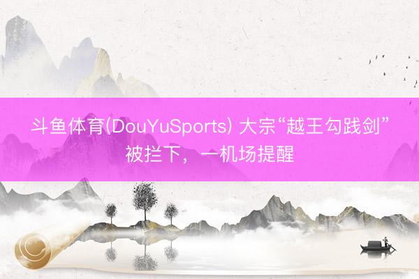 斗鱼体育(DouYuSports) 大宗“越王勾践剑”被拦下，一机场提醒